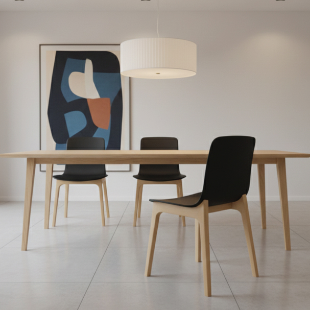 Jilphar Furniture Modern Black Chair with Wooden Legs JP1579A