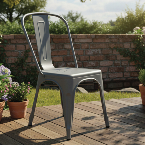 Jilphar Furniture Contemporary Grey Plastic Chair JP1584C