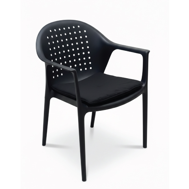 Jilphar Furniture Ergonomic Polypropylene Black Armchair JP1593A