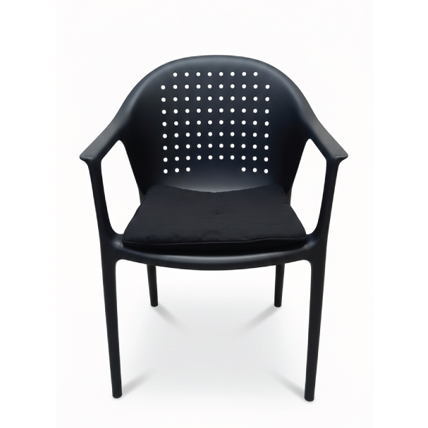 Jilphar Furniture Ergonomic Polypropylene Black Armchair JP1593A