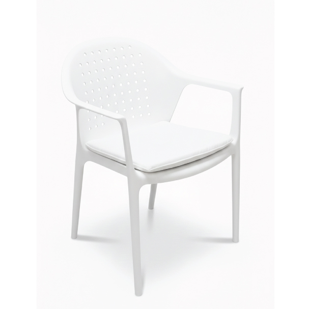 Jilphar Furniture Ergonomic Polypropylene White Armchair JP1593B