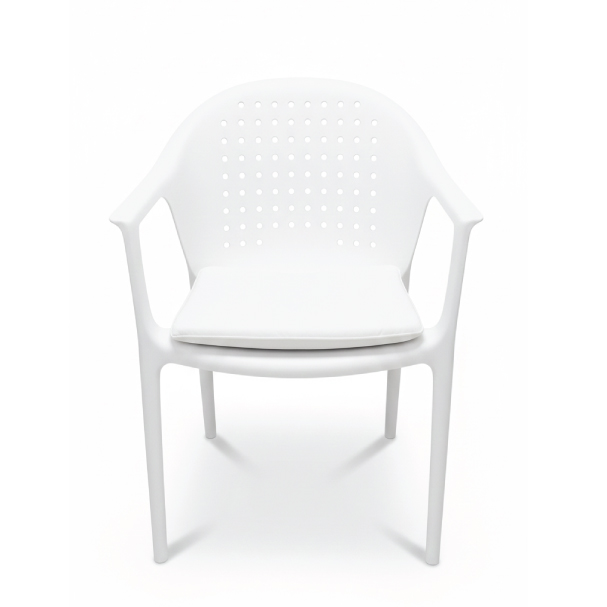 Jilphar Furniture Ergonomic Polypropylene White Armchair JP1593B