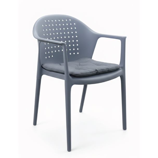 Jilphar Furniture Ergonomic Polypropylene Dark Grey Armchair JP1593C