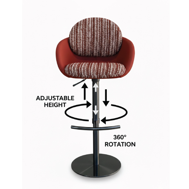 Jilphar Furniture Modern Retro-Style Adjustable Swivel Bar Stool JP1598