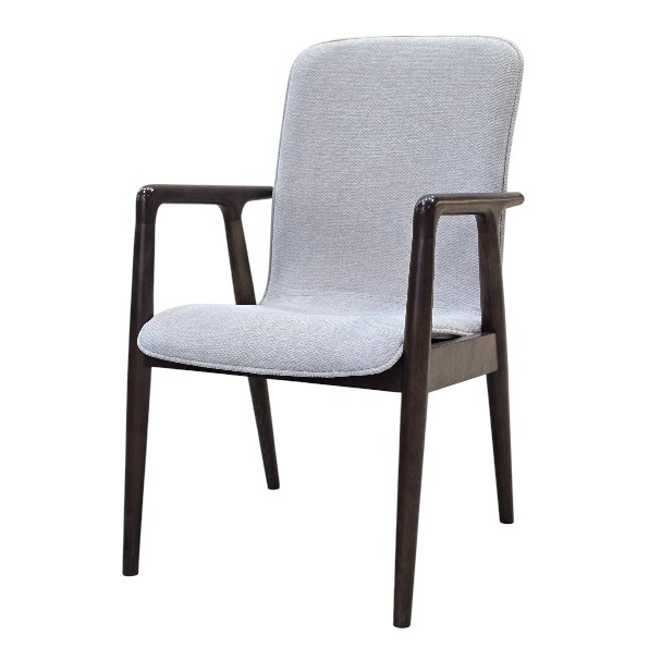Jilphar Furniture Contemporary Lounge Armchair – Soft Grey Upholstery with Black Wooden Frame JP1618A