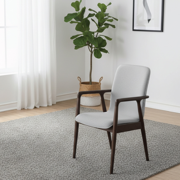 Jilphar Furniture Contemporary Lounge Armchair – Soft Grey Upholstery with Black Wooden Frame JP1618A