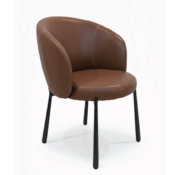 Jilphar Furniture The Luxe Barrel Brown Color Dining Chair JP1620A