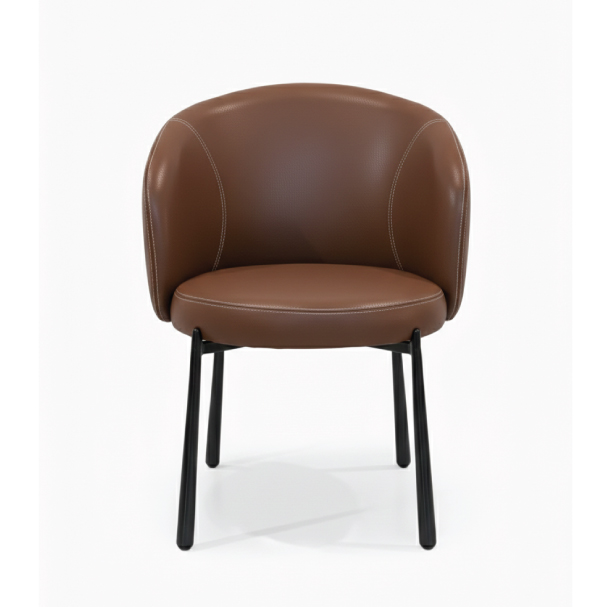 Jilphar Furniture The Luxe Barrel Brown Color Dining Chair JP1620A