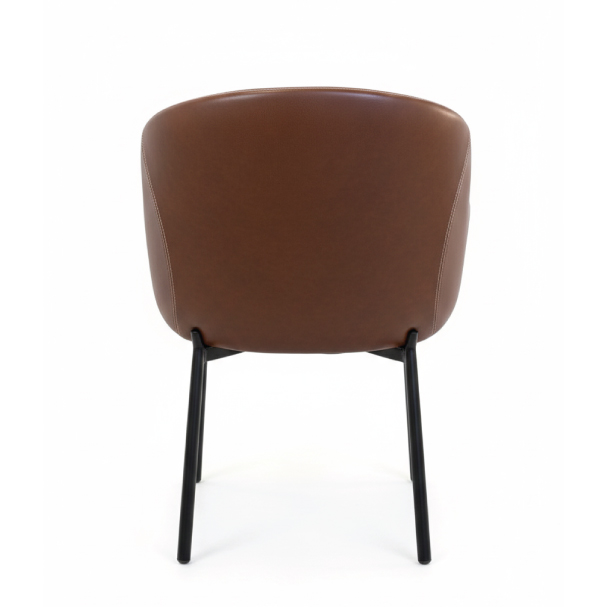 Jilphar Furniture The Luxe Barrel Brown Color Dining Chair JP1620A