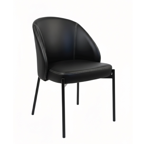 Jilphar Furniture The Tailored Onyx Barrel Black Color Chair JP1624A