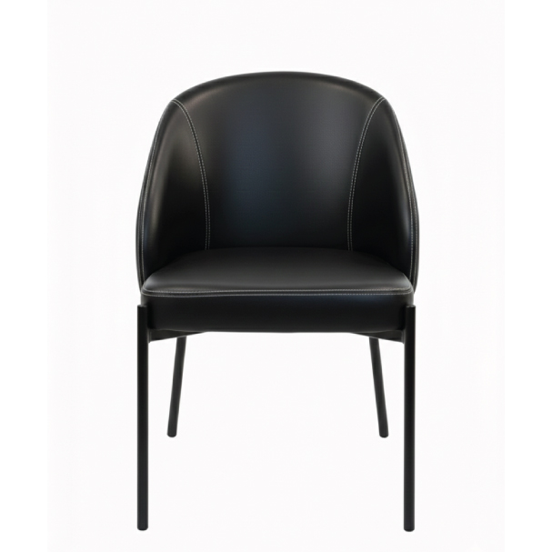 Jilphar Furniture The Tailored Onyx Barrel Black Color Chair JP1624A