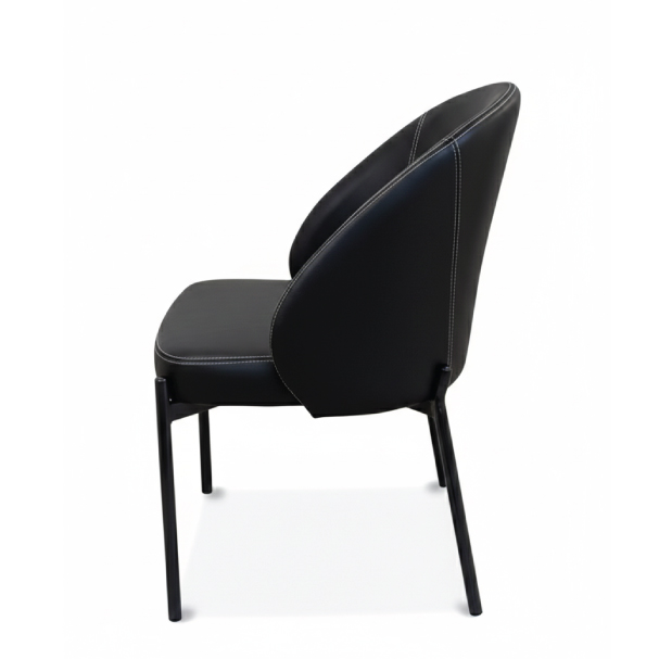 Jilphar Furniture The Tailored Onyx Barrel Black Color Chair JP1624A