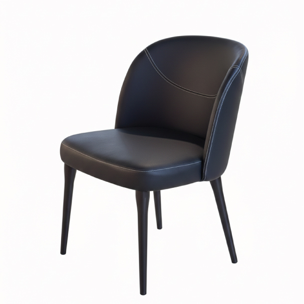 Jilphar Furniture Sleek Black Dining Chair with Contrast Stitching JP1626A