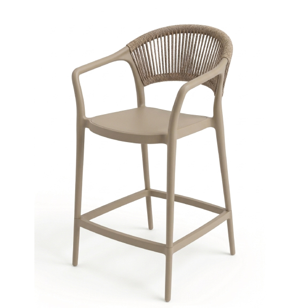 Jilphar Furniture Contemporary Woven Rope Backrest Beige Bar Chair JP1635B