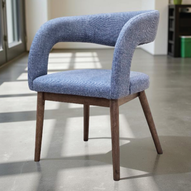 Jilphar Furniture Blue Accent Dining Chair with Curved Back JP1779