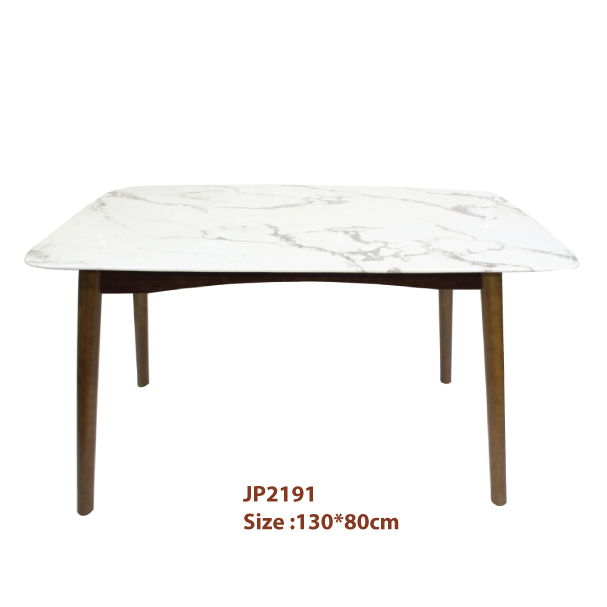 Jilphar Furniture Modern Marble Dining Table with Wooden Legs JP2191