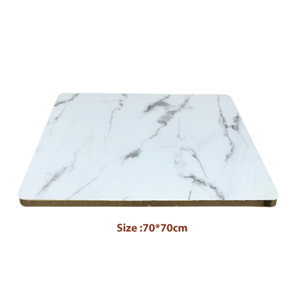 Jilphar Furniture Tempered Glass Table Top with Golden Edges – 70x70 cm JP2201