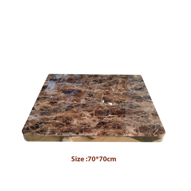 Jilphar Furniture Tempered Glass Table Top with Golden Edges – 70x70 cm JP2213