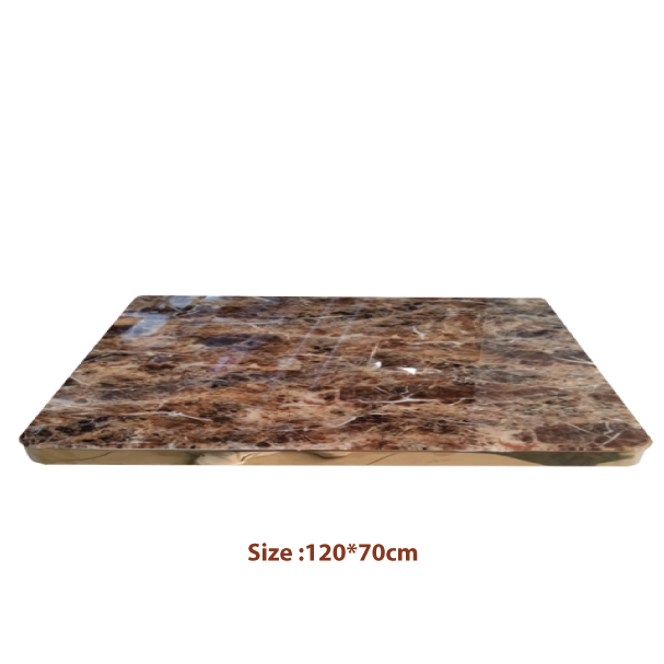 Jilphar Furniture Tempered Glass Table Top with Golden Edges – 120x70 cm JP2215