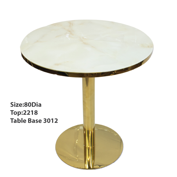 Jilphar Furniture Tempered Glass Dining  Table  with SS Gold  Base  –JP2218/3012