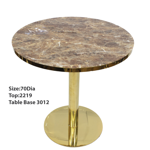 Jilphar Furniture Tempered Glass Dining  Table  with SS Gold  Base  –JP2219/3012