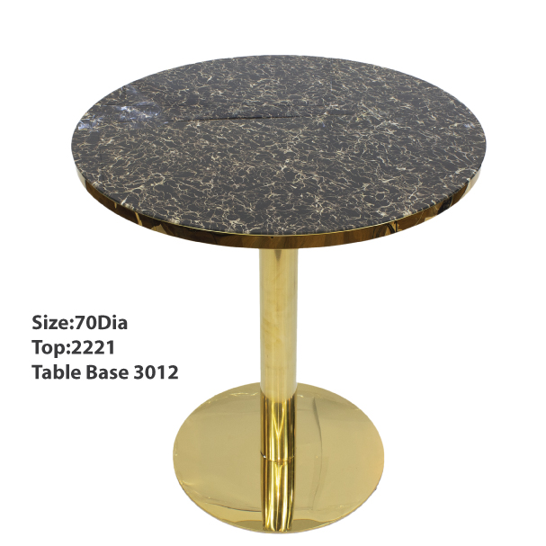 Jilphar Furniture Tempered Glass Dining  Table  with SS Gold  Base  –JP2221/3012