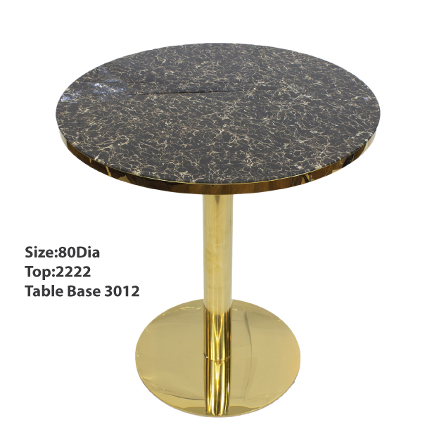 Jilphar Furniture Tempered Glass Dining  Table  with SS Gold  Base  –JP2222/3012