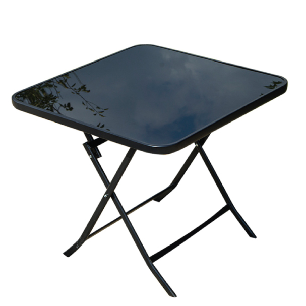 Jilphar Furniture Square Foldable Table with Glass Top JP2241