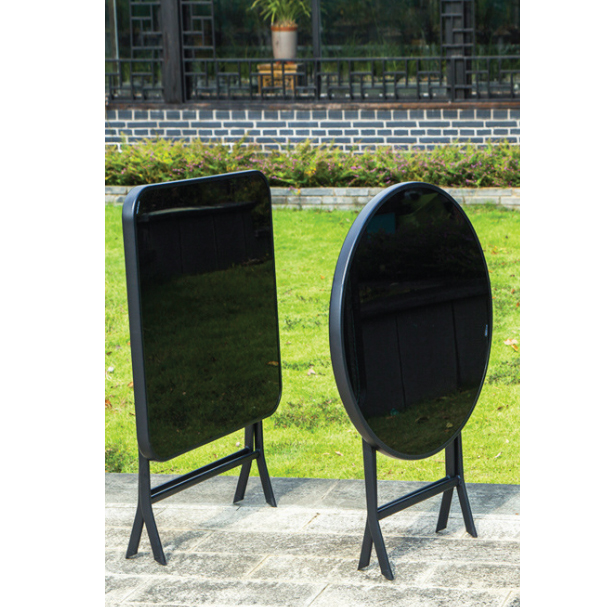 Jilphar Furniture Round Foldable Table with Glass Top JP2243