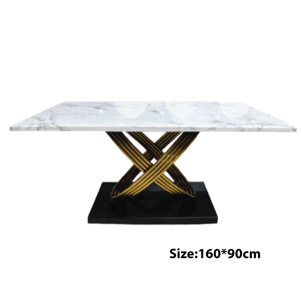 Jilphar Furniture Modern Marble and Gold plated Dining Table JP2266