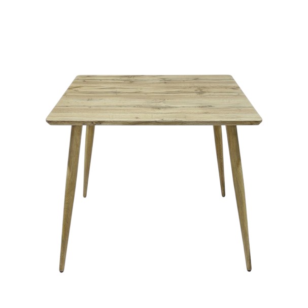 Jilphar Furniture Modern Square Dining Table – Natural Oak & Metal JP2277B