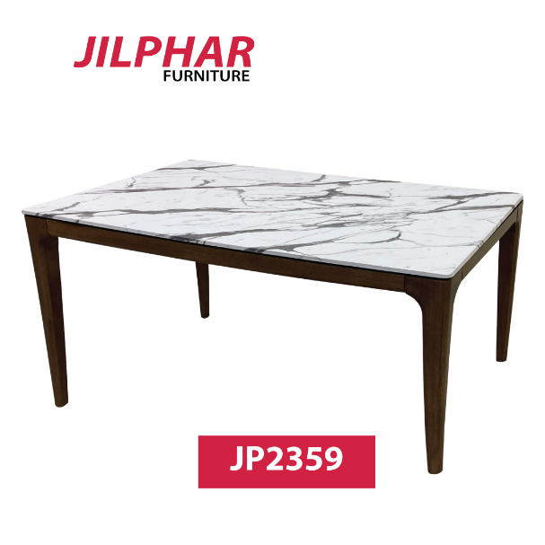 Jilphar Furniture 6 seater Dining Table White Texture  Top (135*80*75cm) JP2359