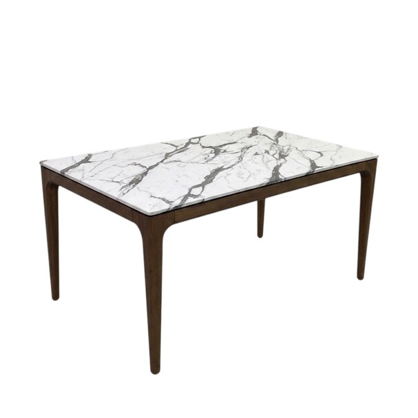 Jilphar Furniture 6 seater Dining Table White Texture Top (135*80*75cm) JP2359