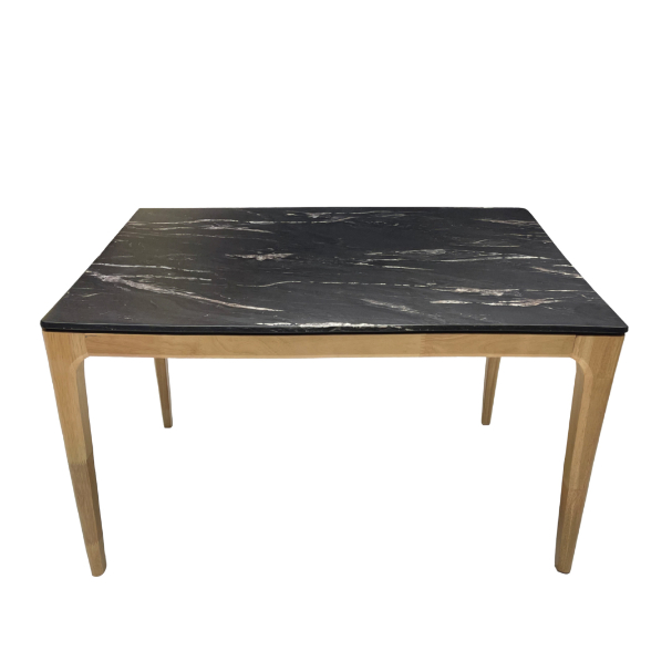 Jilphar Furniture 6 seater Dining Table with Black Texture  Top (135*80*75cm) JP2360