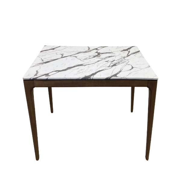 Jilphar Furniture 4 seater Dining Table with White Texture  Top (80*80*75cm) JP2361