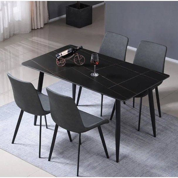 Jilphar Furniture Rectangular 140*80cm Sintered Stone  Dining Table with Metal Legs  JP2381A