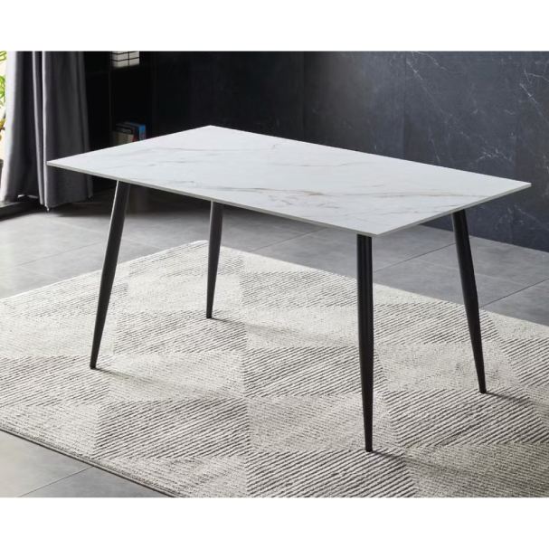 Jilphar Furniture Rectangular 140*80cm Sintered Stone  Dining Table with Metal Legs  JP2381B