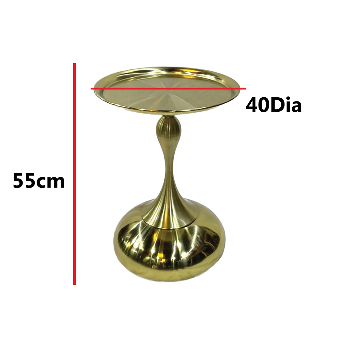 Jilphar Furniture  small round end tables, metal side table, modern space saving pedestal table, minimalist table for living room, apartment, bedroom (gold) JP2465A 