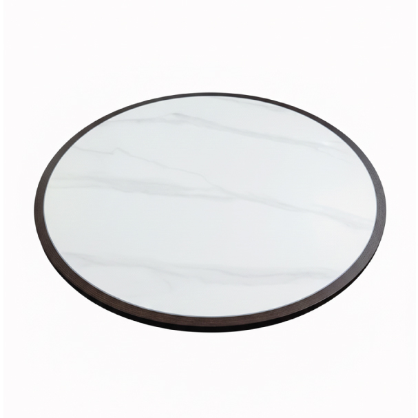 Jilphar Furniture Elegant Sintered Stone Round Tabletop with Solid Wood Trim JP2492C