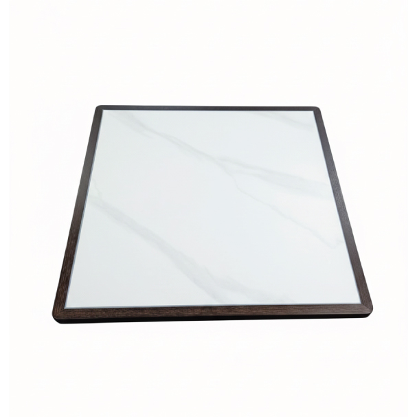 Jilphar Furniture Elegant Sintered Stone Square Tabletop with Solid Wood Trim JP2492E