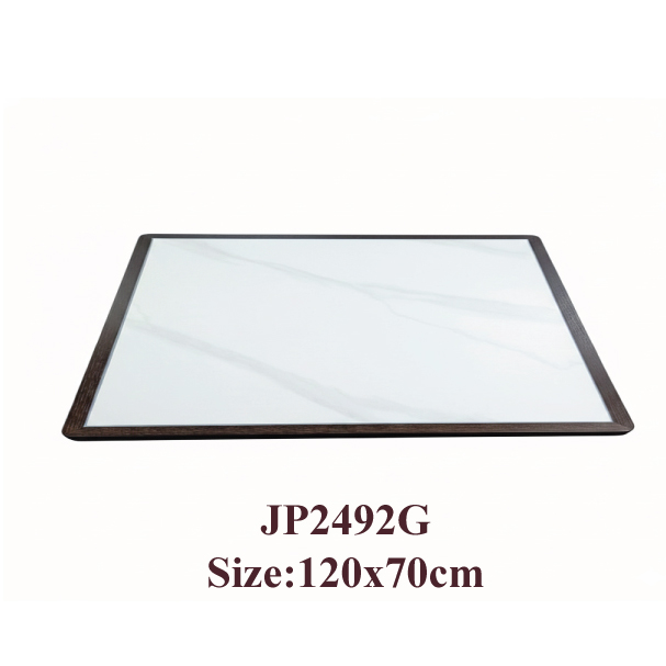 Jilphar Furniture Elegant Sintered Stone Rectangular Tabletop with Solid Wood Trim JP2492G