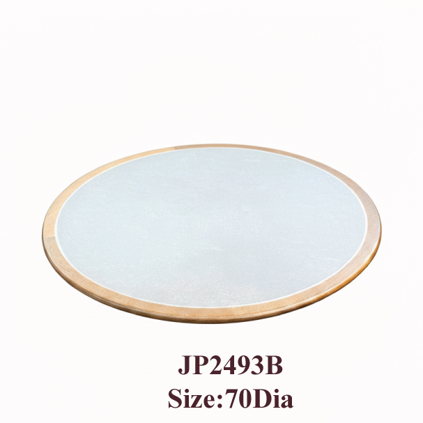 Jilphar Furniture Elegant Sintered Stone Round Tabletop with Solid Wood Trim JP2493B