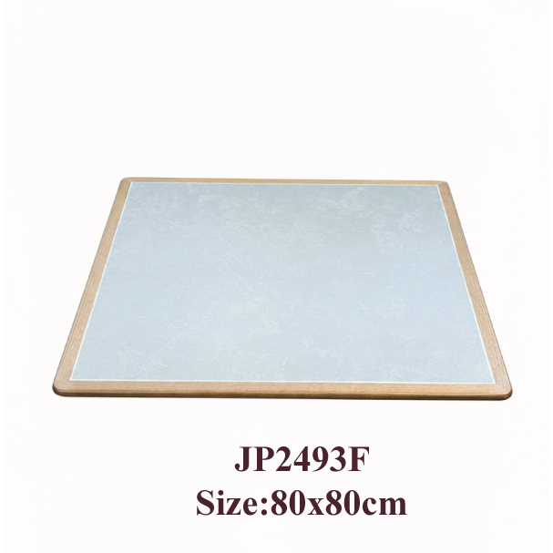 Jilphar Furniture Elegant Sintered Stone Square Tabletop with Solid Wood Trim JP2493F