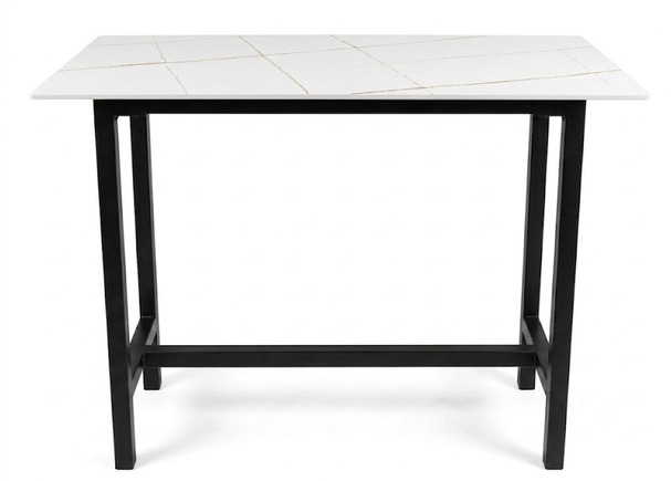 Elegant Ceramic & Metal Bar Table White JP2499B