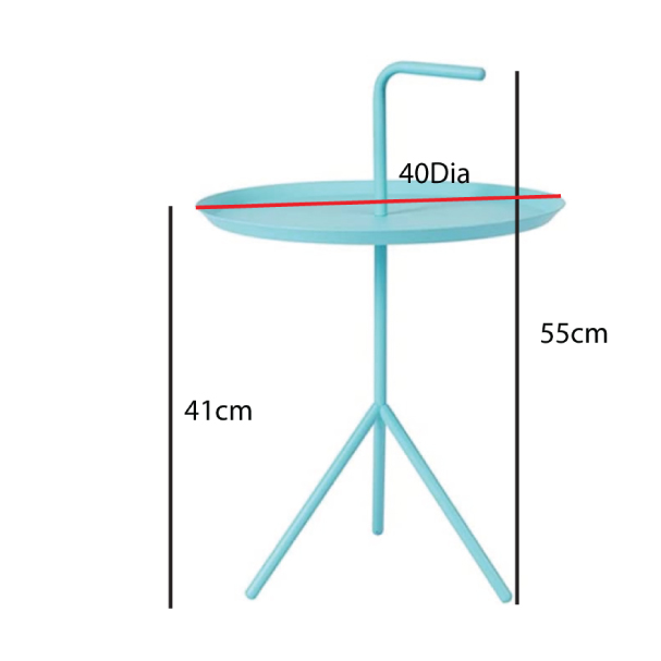 Jilphar Furniture  End Table Coffee Modern Metal Round Side Tables Side  Table Coffee Tables Mobile Snack Table For Living Room (Color : Blue Size : 41x40x55cm) JP2903