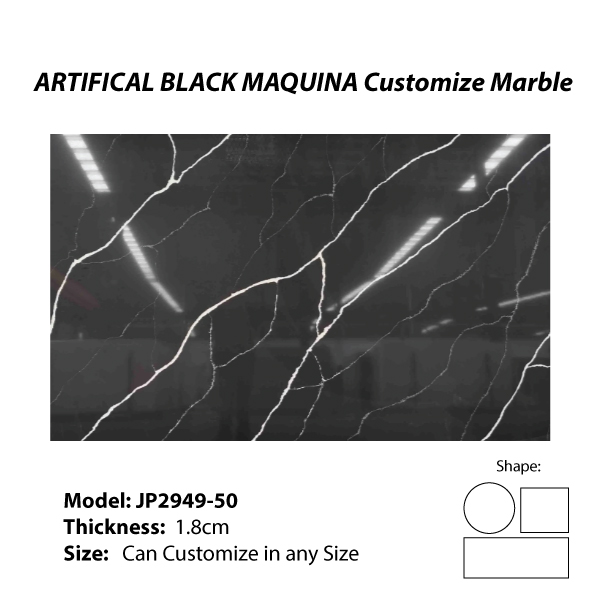 ARTIFICAL BLACK MAQUINA Customize Marble