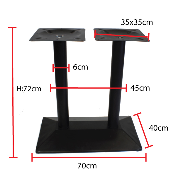 Jilphar Furniture Matte Black Coated Dual Column Base JP3023