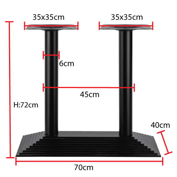 Jilphar Furniture Double Column Rectangular-Shaped Base JP3024