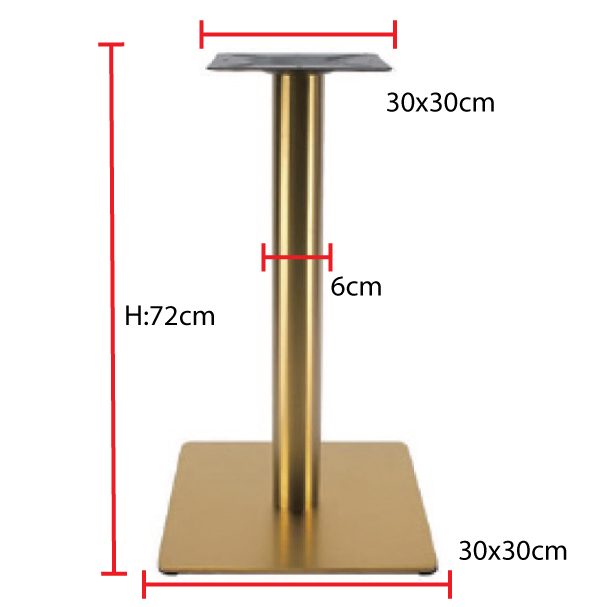 Jilphar Furniture  SS Gold Plated Square Table Base JP3070