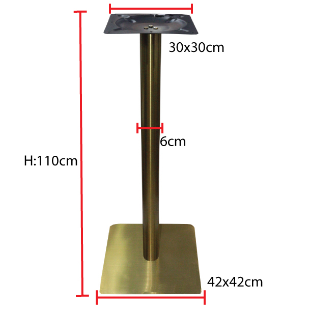 Jilphar Furniture Gold Stainless Steel 110cm High Table Base JP3078